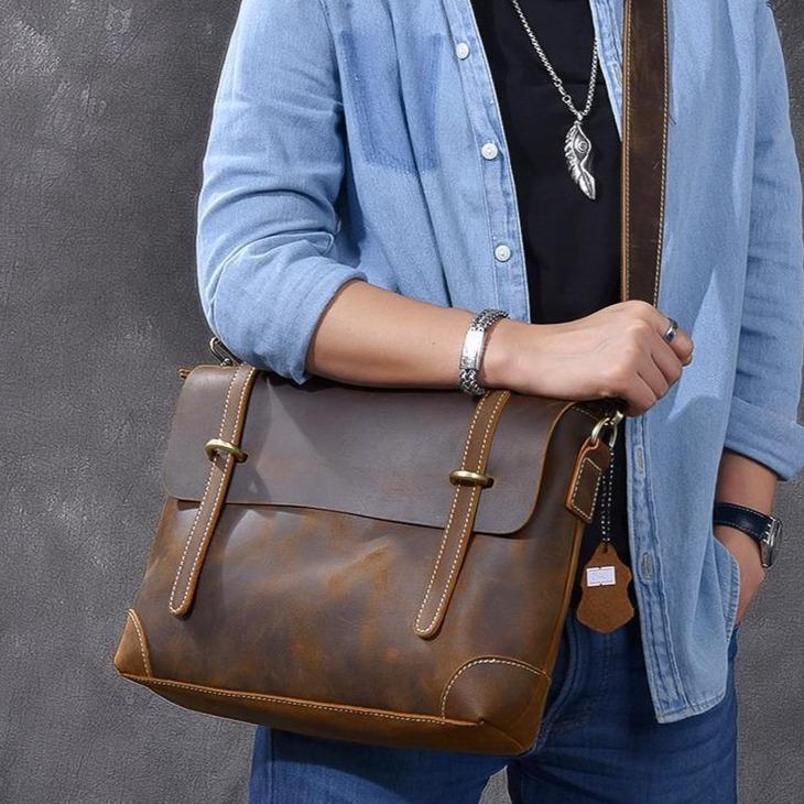 Brown Leather Handbag | AROHA - Image 12