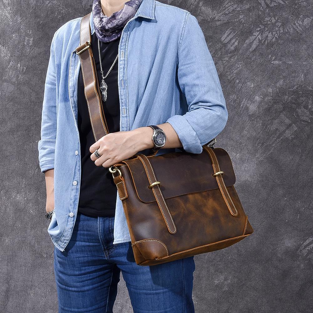Brown Leather Handbag | AROHA - Image 13