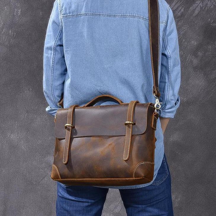 Brown Leather Handbag | AROHA - Image 15