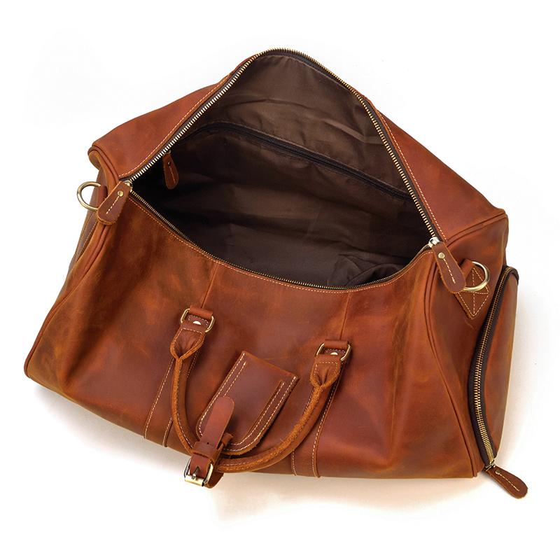 Brown Leather Duffle Bag | SALVADOR - Image 12