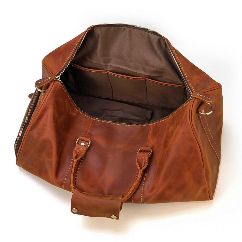 Brown Leather Duffle Bag | SALVADOR - Image 13