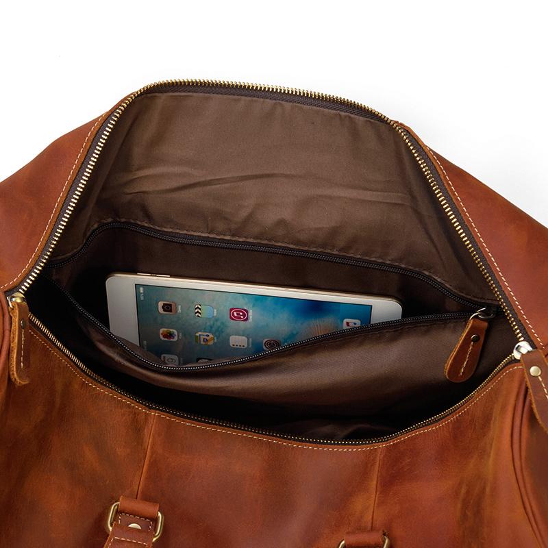 Brown Leather Duffle Bag | SALVADOR - Image 15