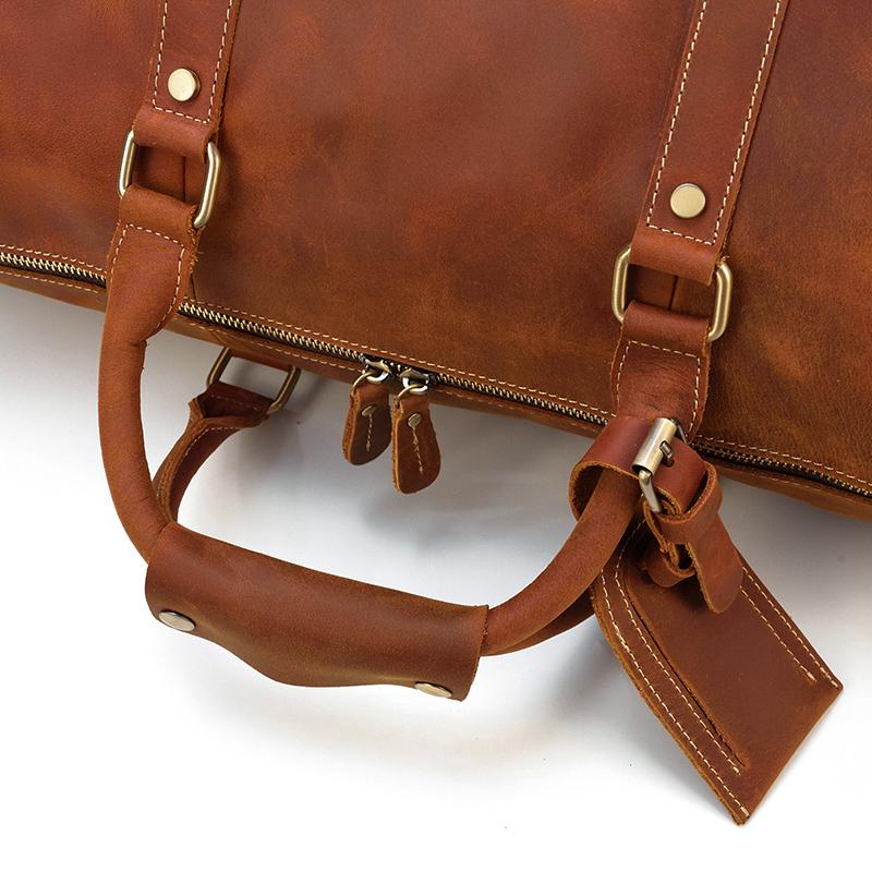 Brown Leather Duffle Bag | SALVADOR - Image 18