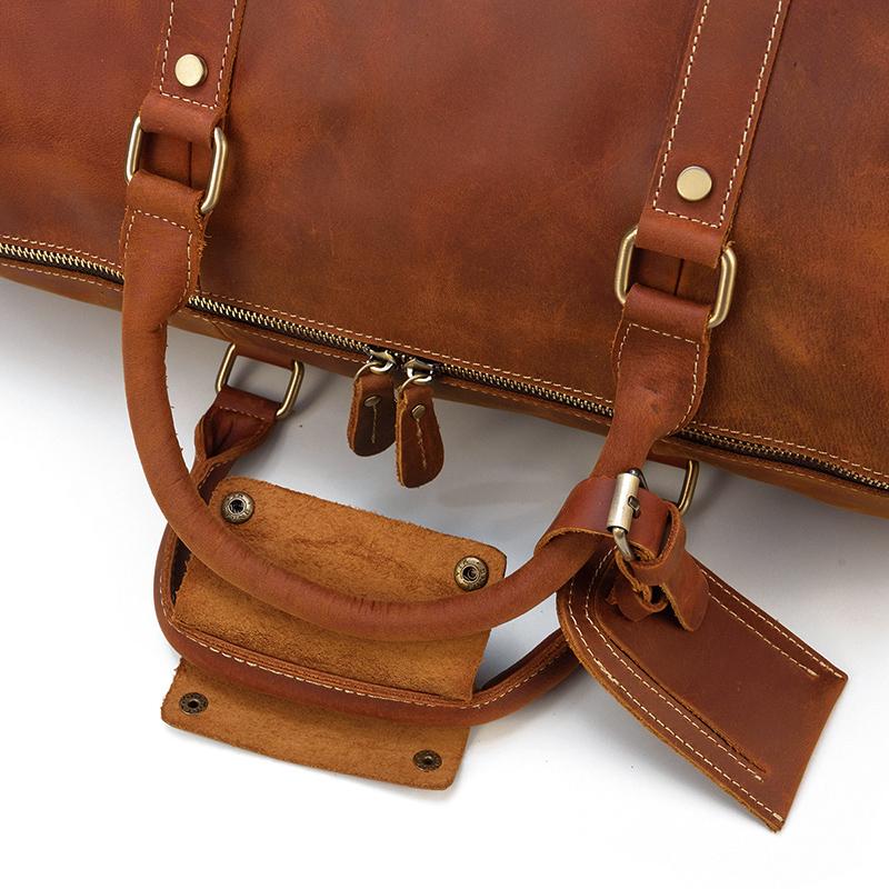 Brown Leather Duffle Bag | SALVADOR - Image 19