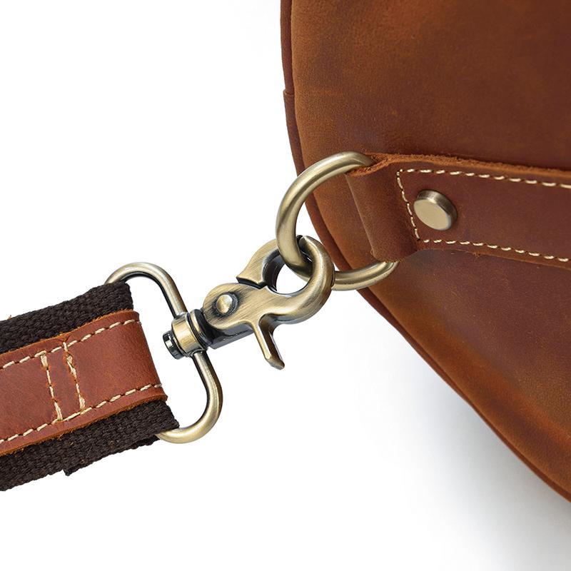 Brown Leather Duffle Bag | SALVADOR - Image 20