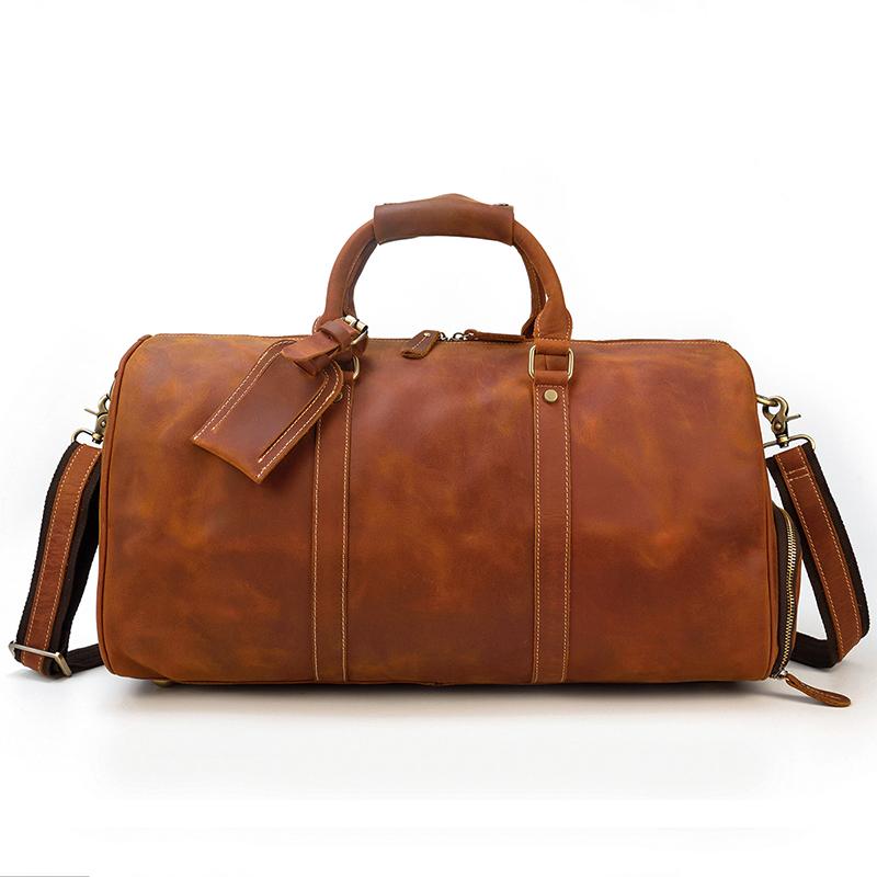 Brown Leather Duffle Bag | SALVADOR - Image 3