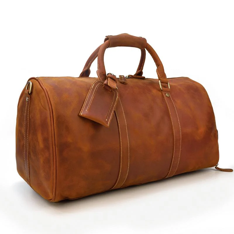Brown Leather Duffle Bag | SALVADOR - Image 4