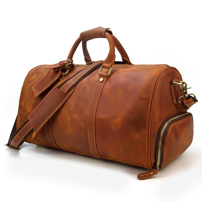 Brown Leather Duffle Bag | SALVADOR - Image 6