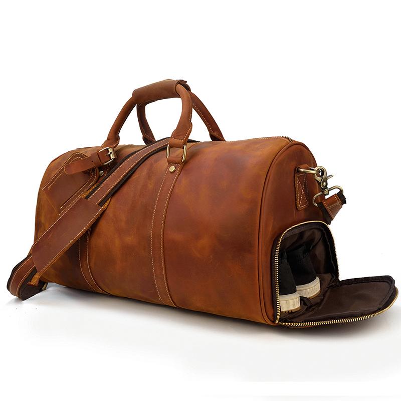 Brown Leather Duffle Bag | SALVADOR - Image 7
