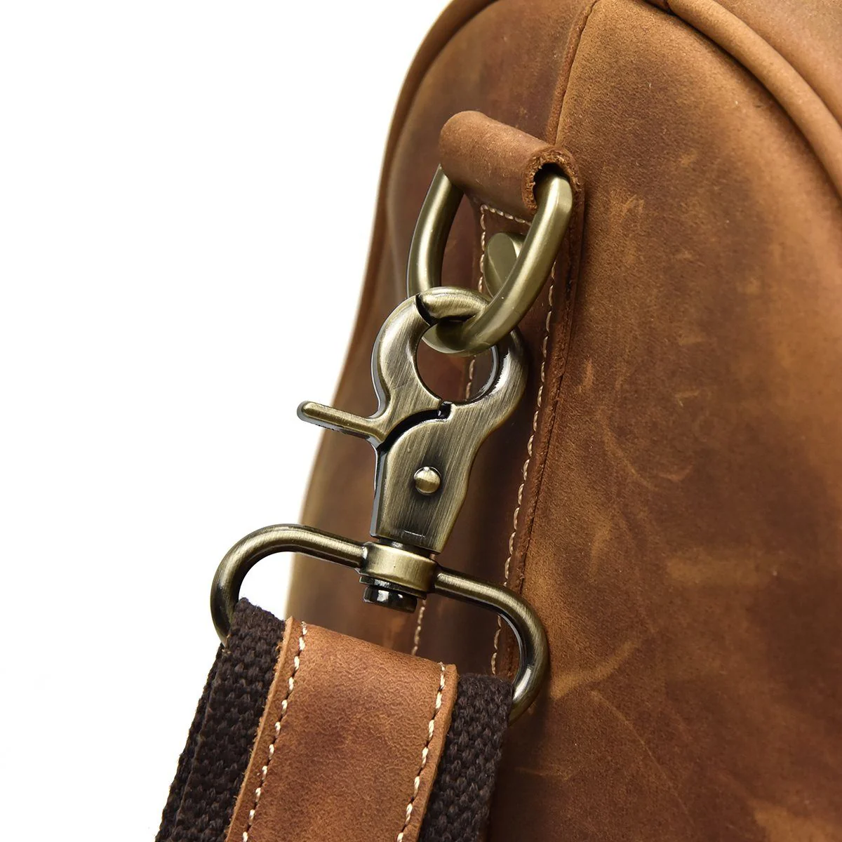 Brown Leather Holdall | SANTIAGO - Image 11