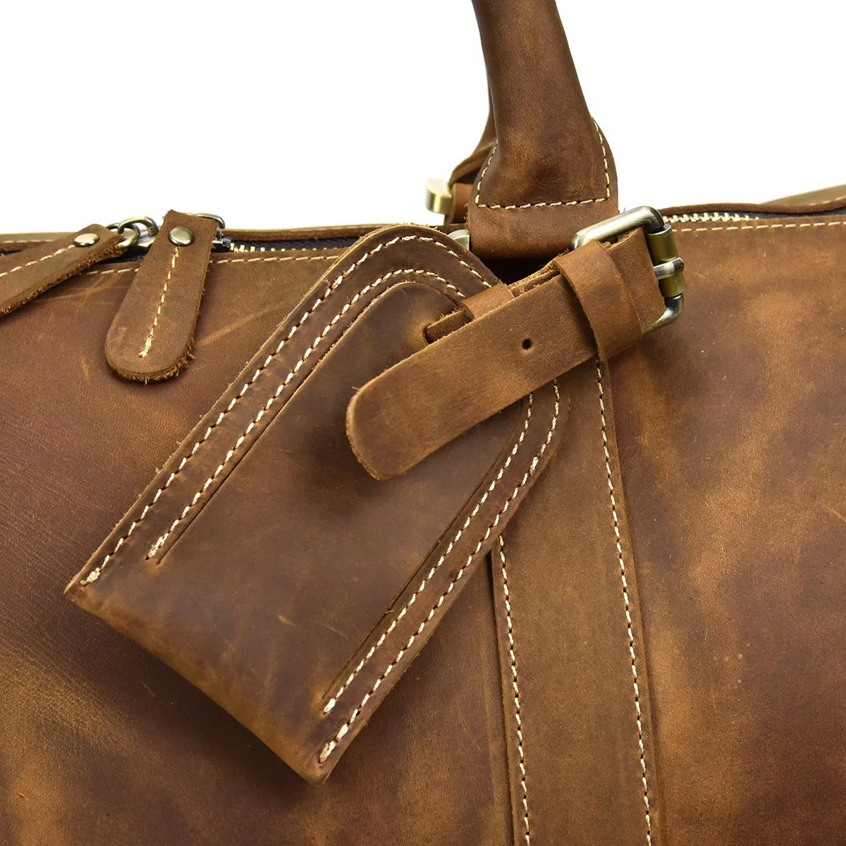 Brown Leather Holdall | SANTIAGO - Image 12
