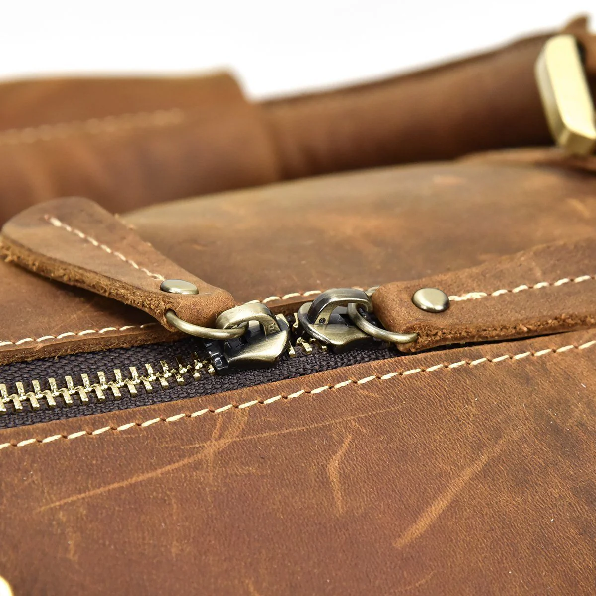 Brown Leather Holdall | SANTIAGO - Image 14