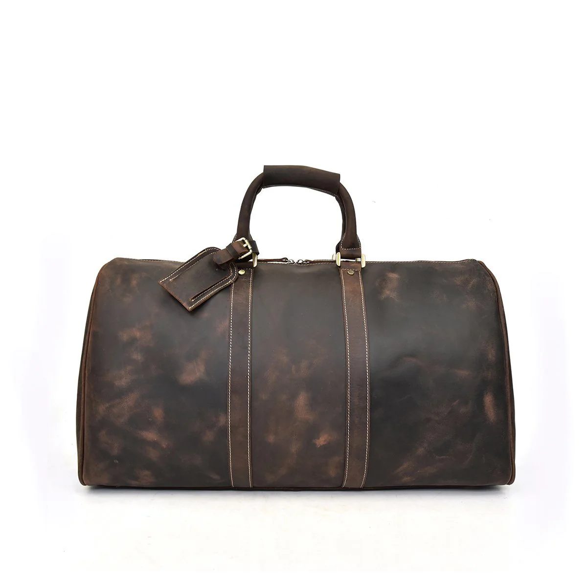 Brown Leather Holdall | SANTIAGO - Image 18