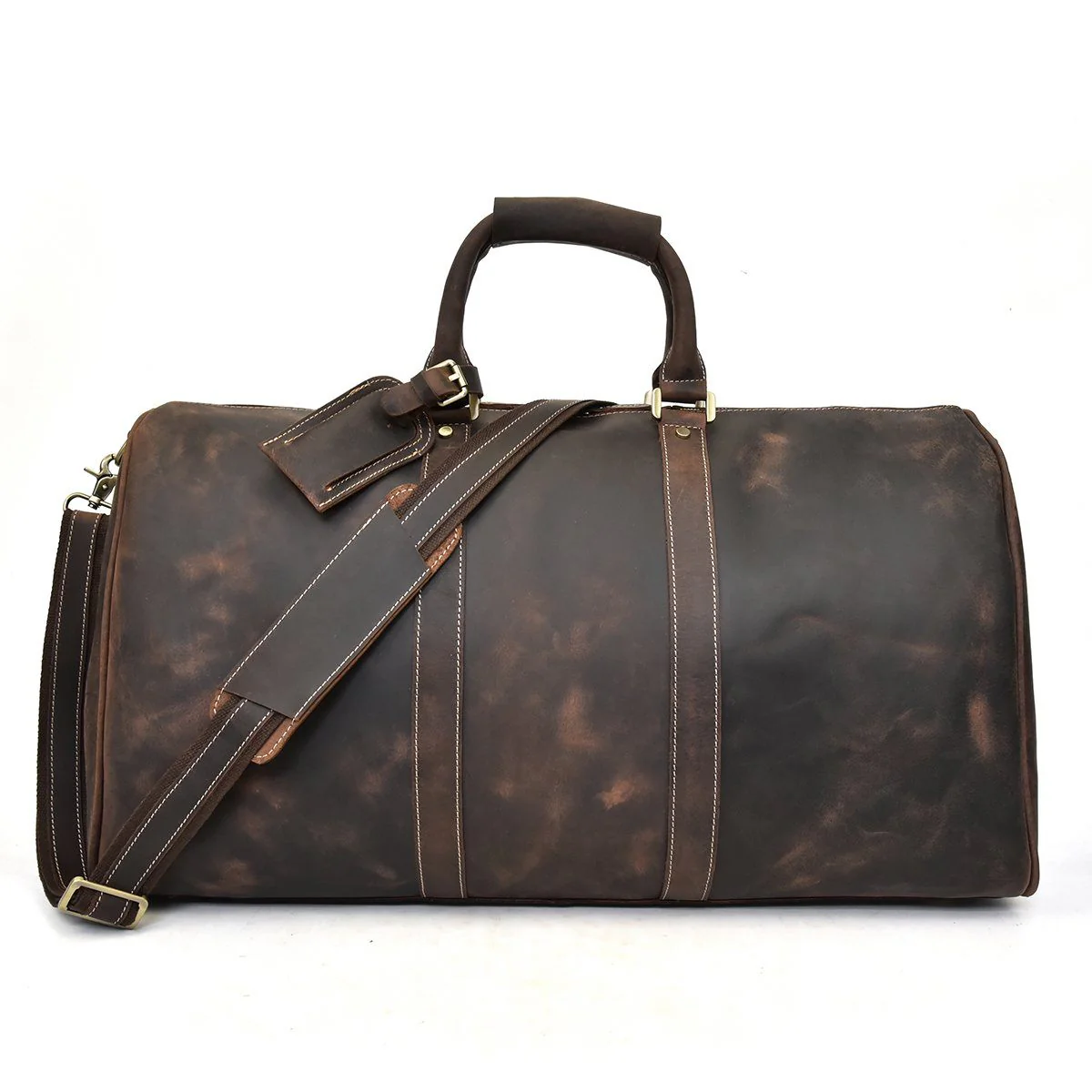 Brown Leather Holdall | SANTIAGO - Image 19