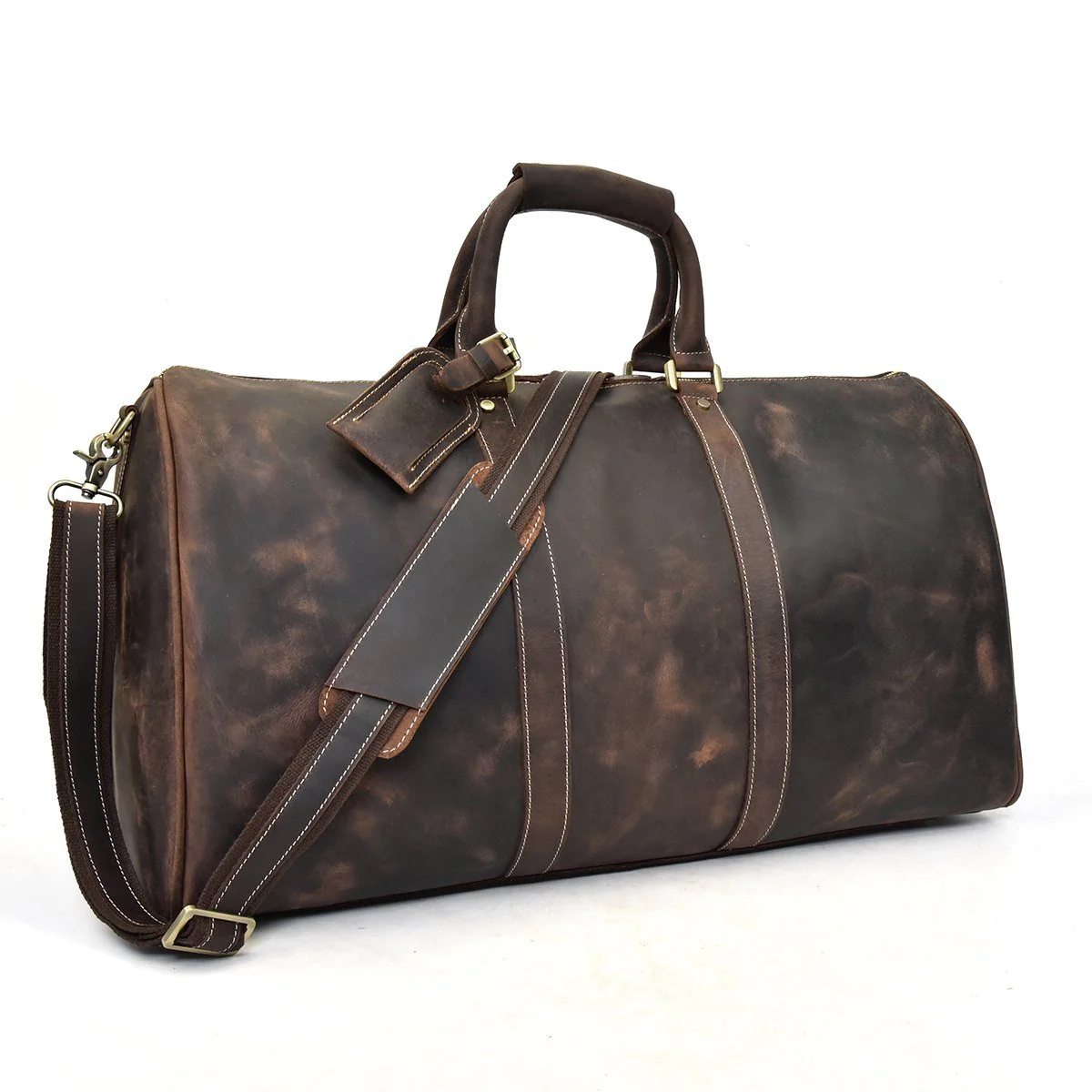 Brown Leather Holdall | SANTIAGO - Image 20