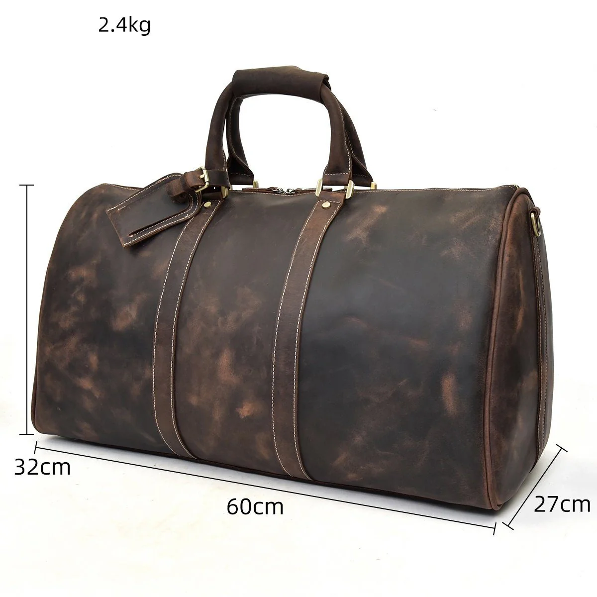 Brown Leather Holdall | SANTIAGO - Image 21