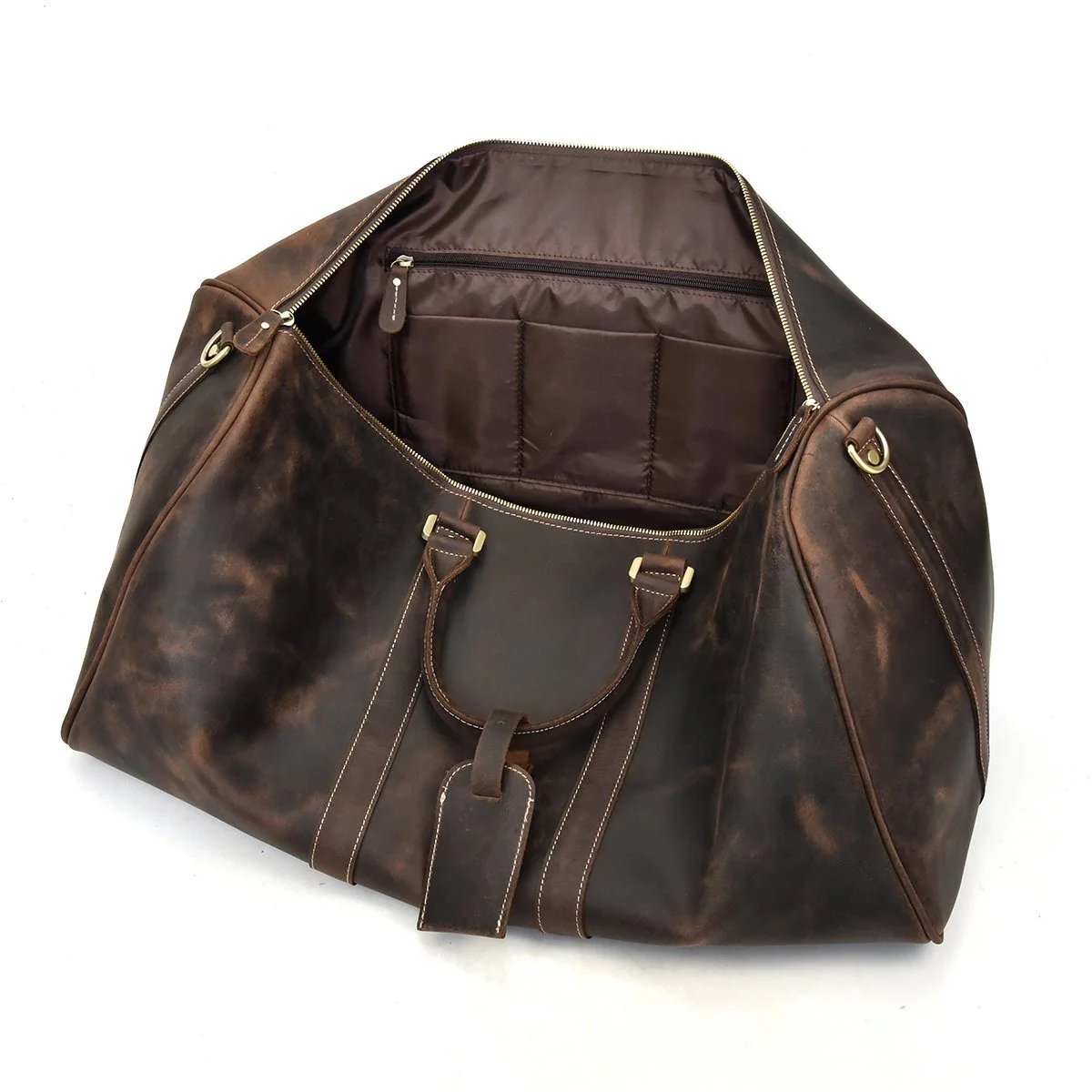 Brown Leather Holdall | SANTIAGO - Image 23