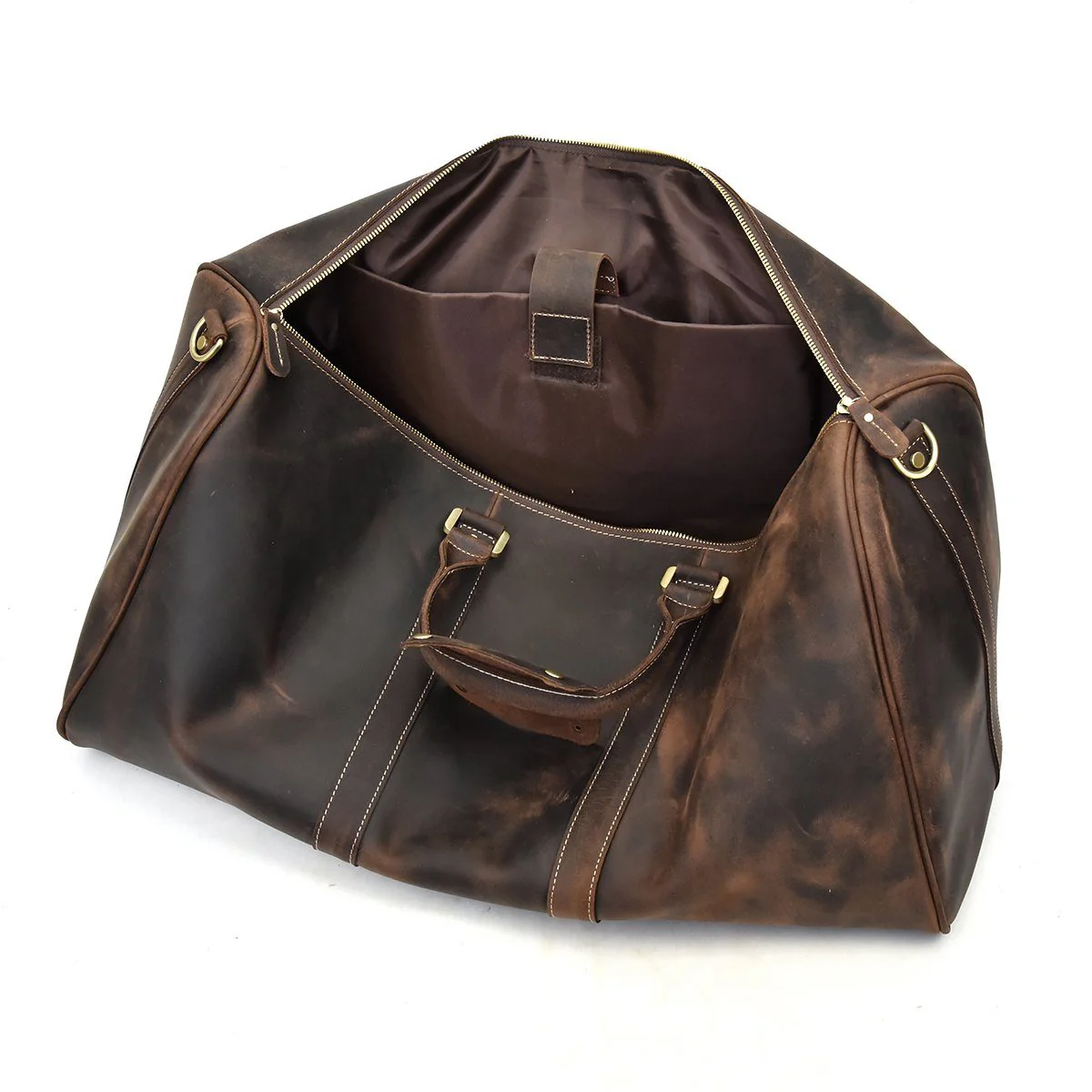 Brown Leather Holdall | SANTIAGO - Image 24