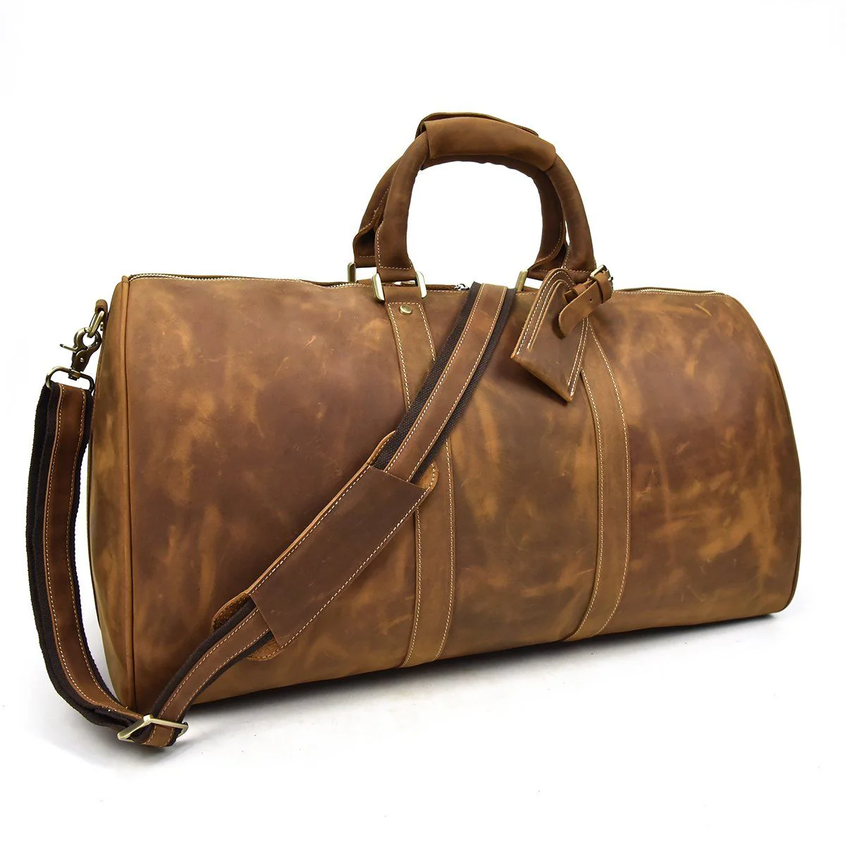 Brown Leather Holdall | SANTIAGO - Image 3