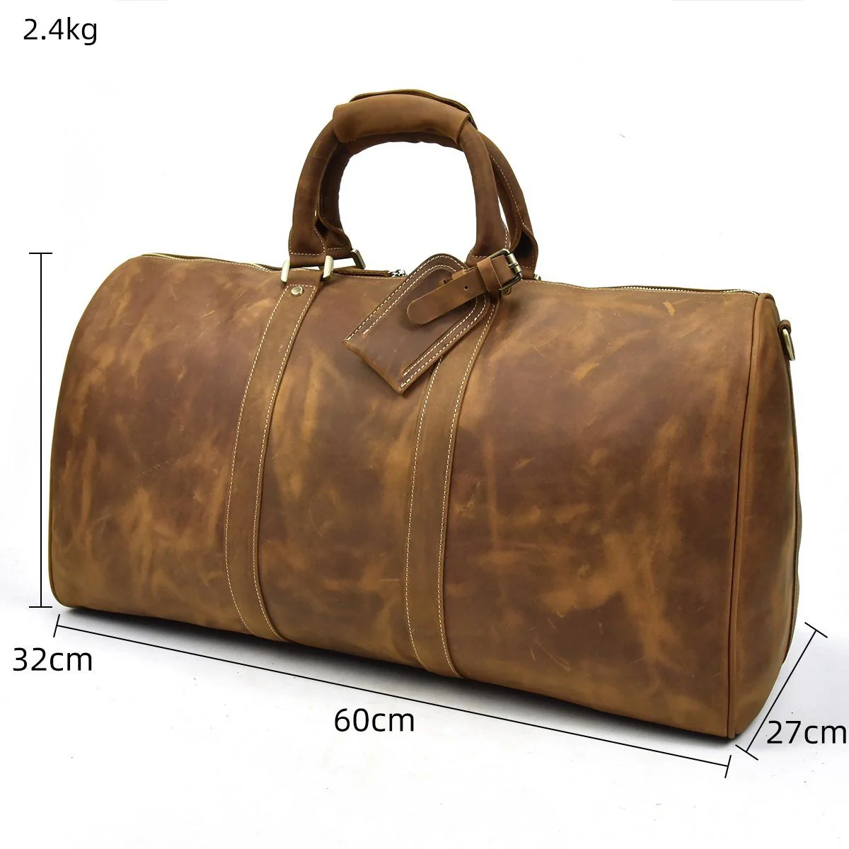 Brown Leather Holdall | SANTIAGO - Image 5