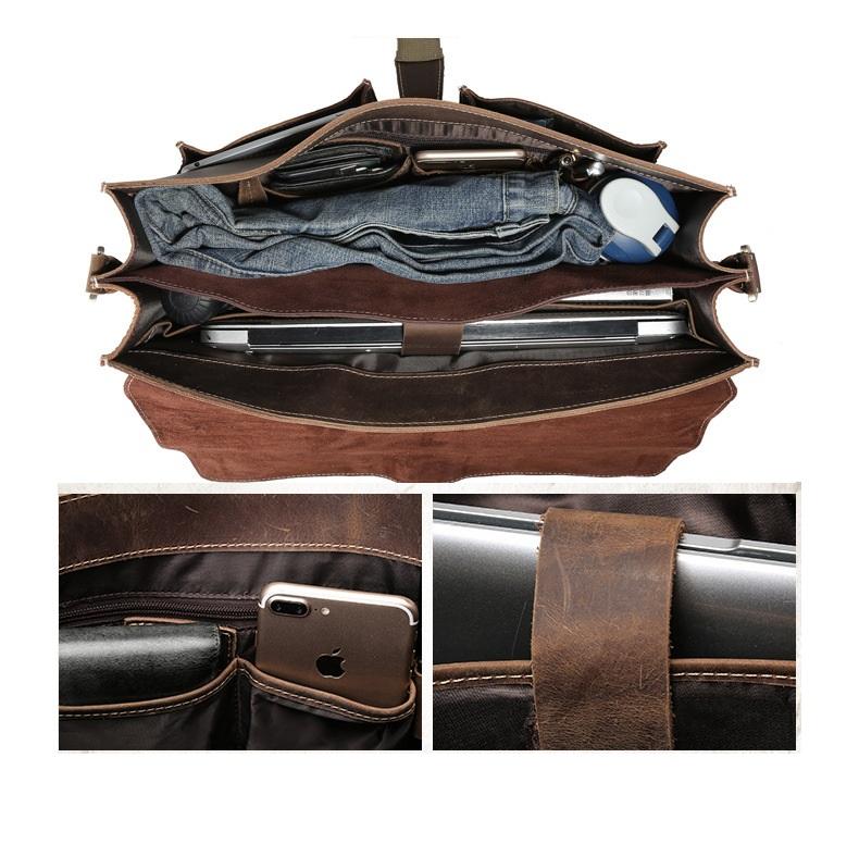 Brown Leather Shoulder Bag | NIARA - Image 13