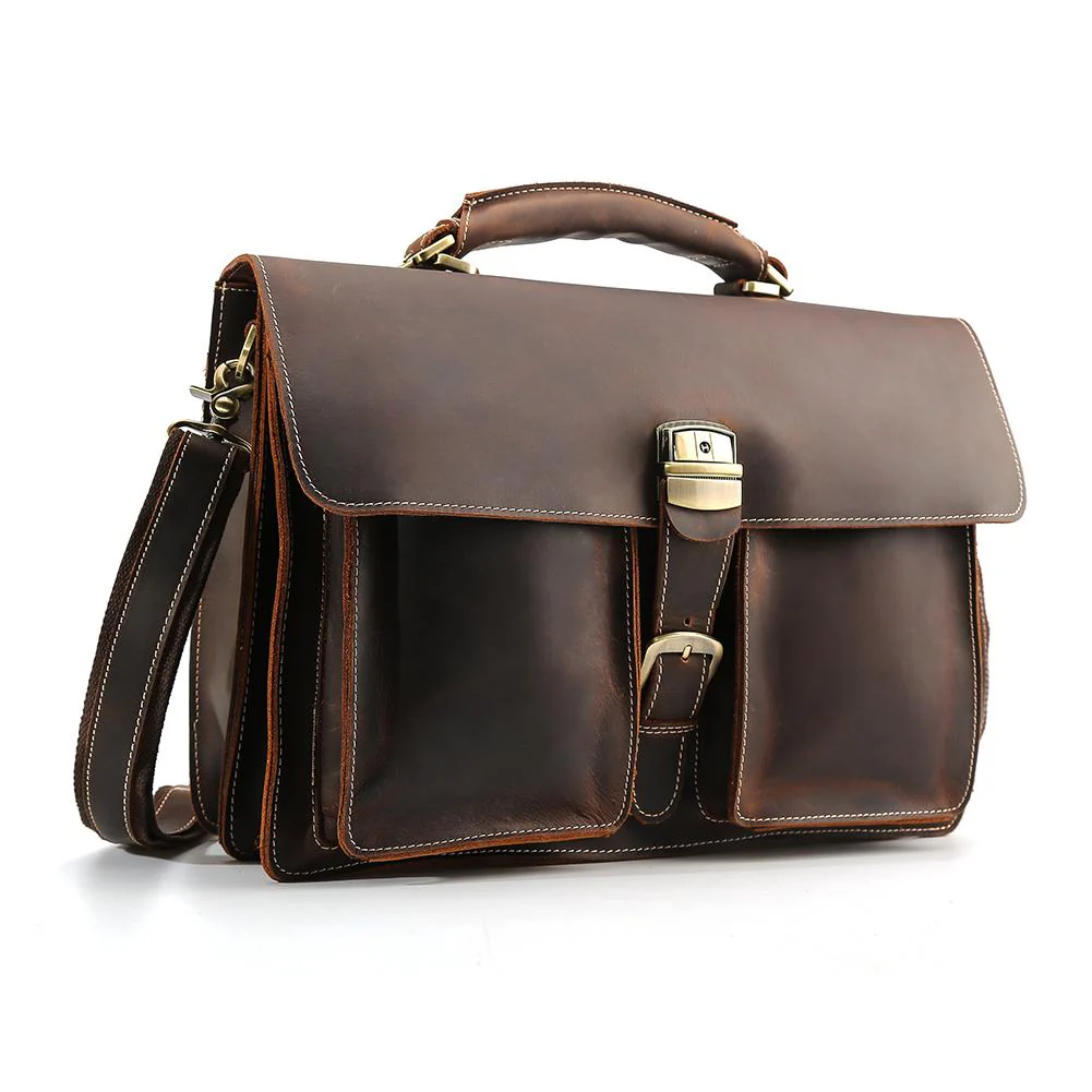 Brown Leather Shoulder Bag | NIARA - Image 4