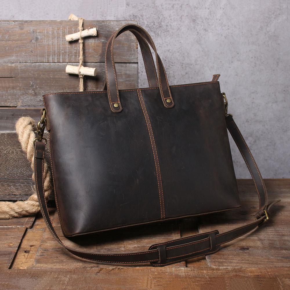 Brown Leather Tote Bag | AIKA - Image 11