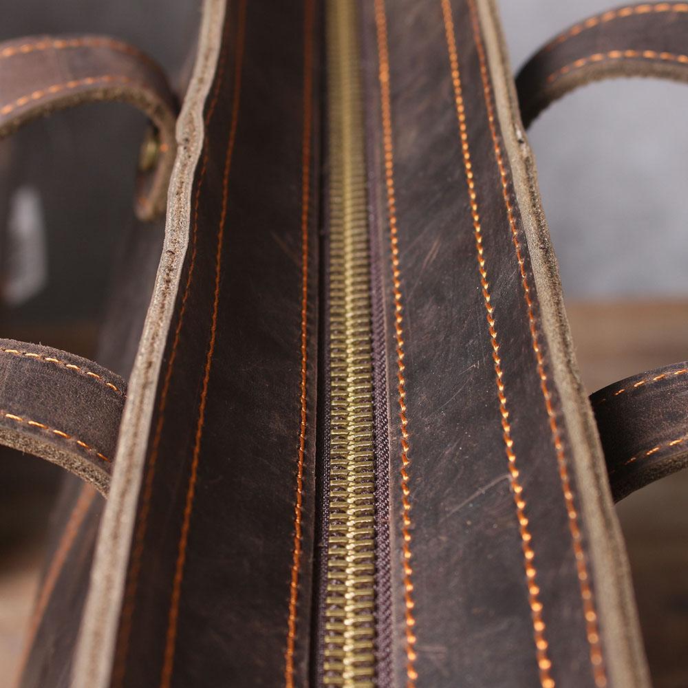 Brown Leather Tote Bag | AIKA - Image 16