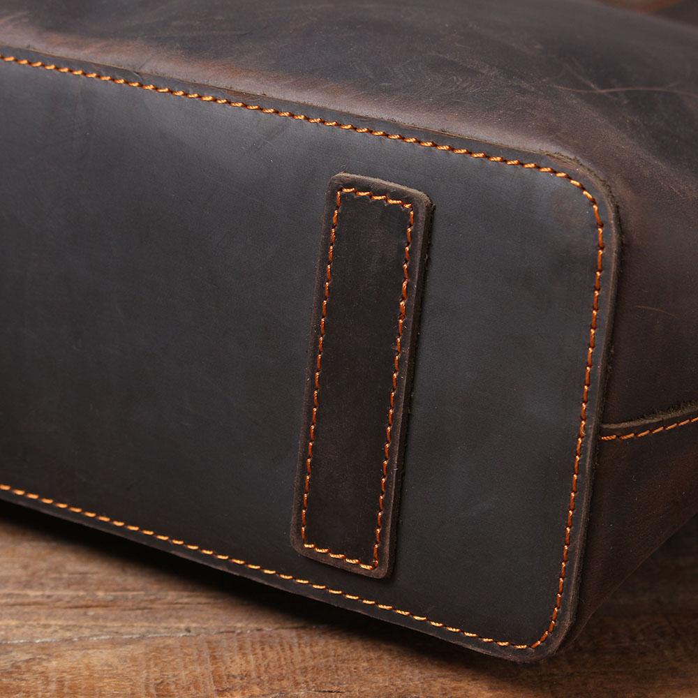 Brown Leather Tote Bag | AIKA - Image 17