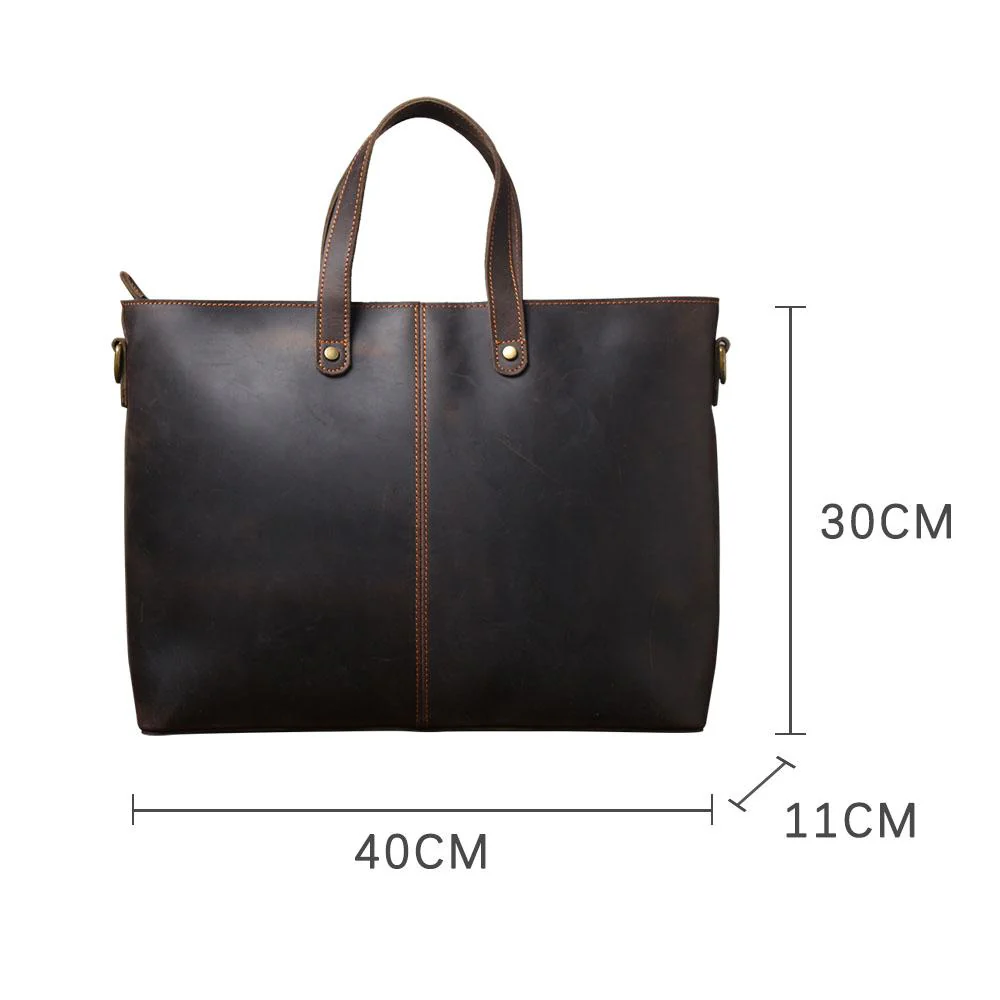 Brown Leather Tote Bag | AIKA - Image 3