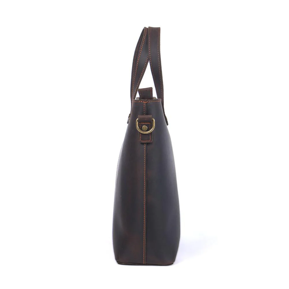 Brown Leather Tote Bag | AIKA - Image 5