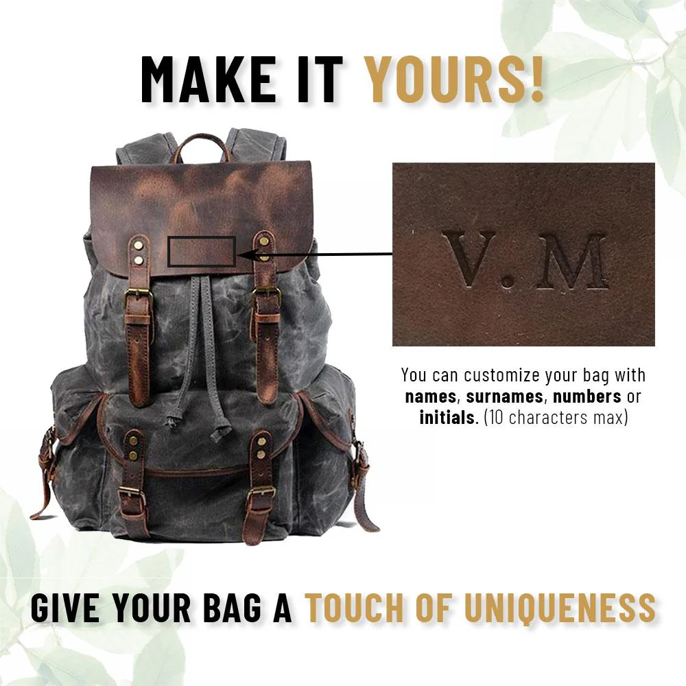 Canvas Leather Backpack | MALMÖ - Image 17