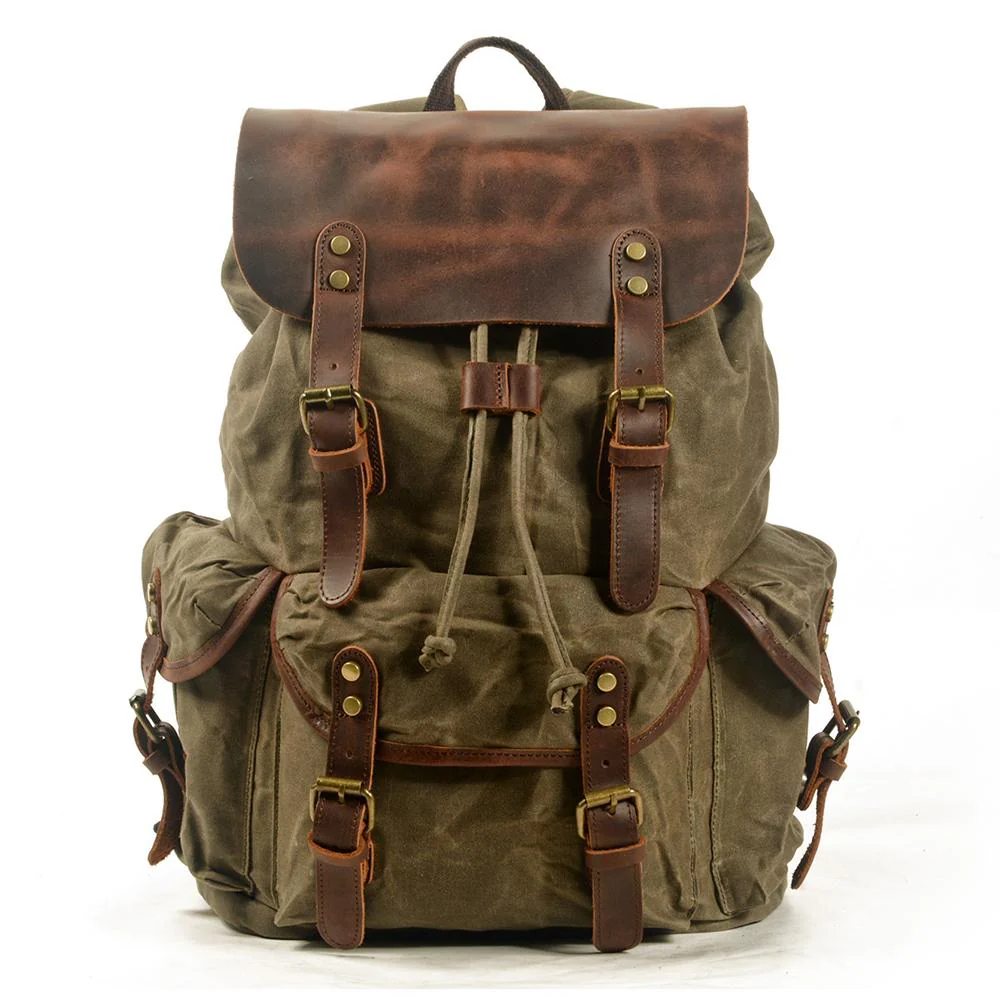 Canvas Leather Backpack | MALMÖ - Image 3