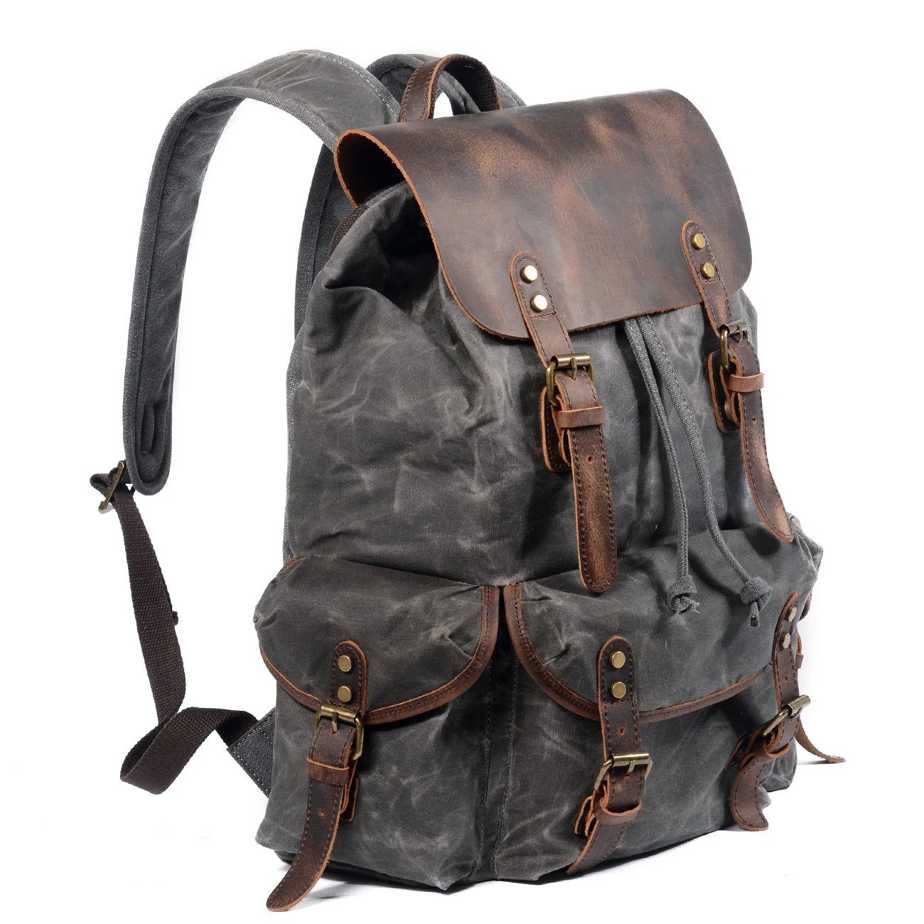 Canvas Leather Backpack | MALMÖ - Image 6