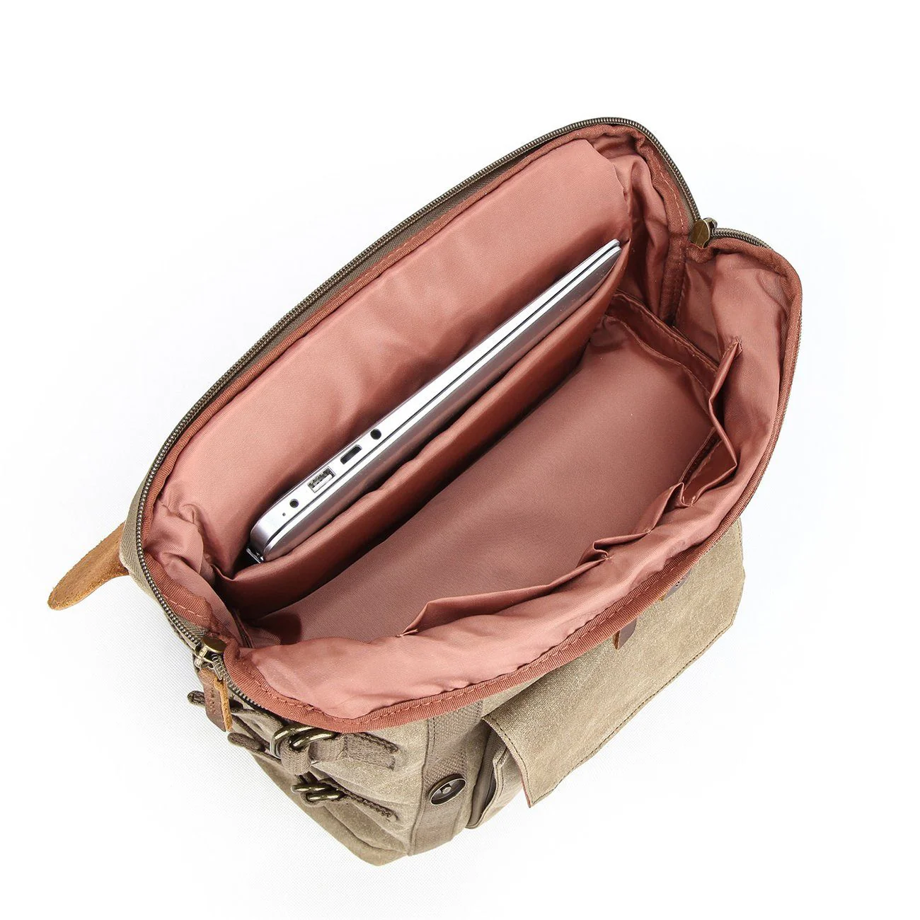 Canvas and Leather Camera Backpack | HALIBURTON - Image 11