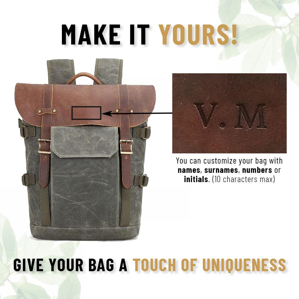 Canvas and Leather Camera Backpack | HALIBURTON - Image 14