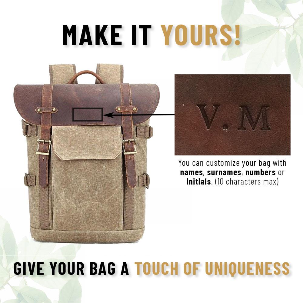 Canvas and Leather Camera Backpack | HALIBURTON - Image 15