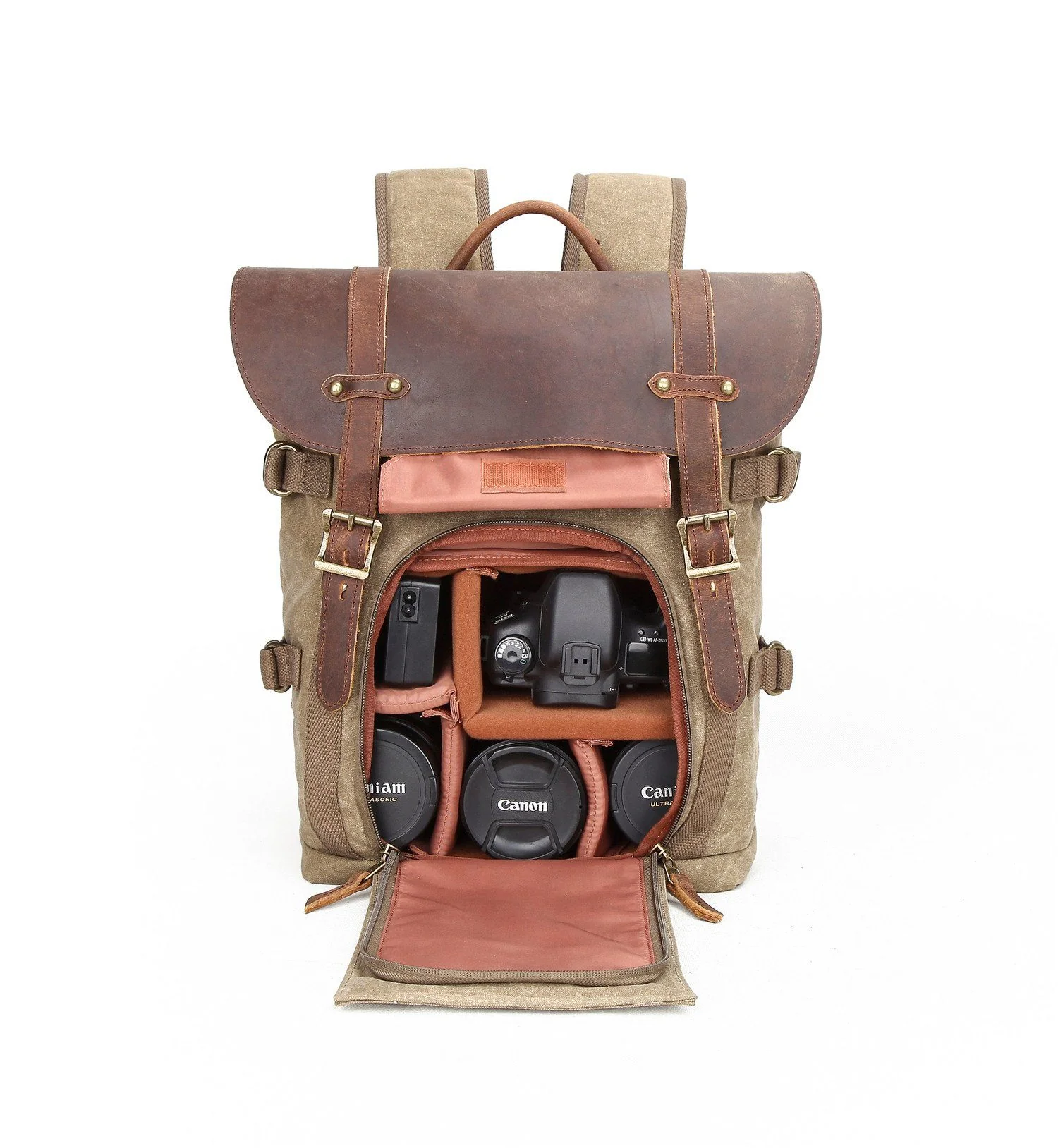 Canvas and Leather Camera Backpack | HALIBURTON - Image 6