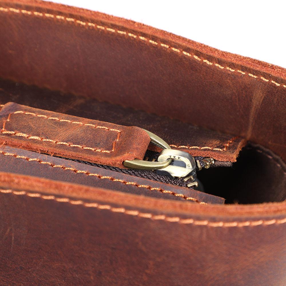 Coffee Leather Tote Bag | AURORA - Image 15