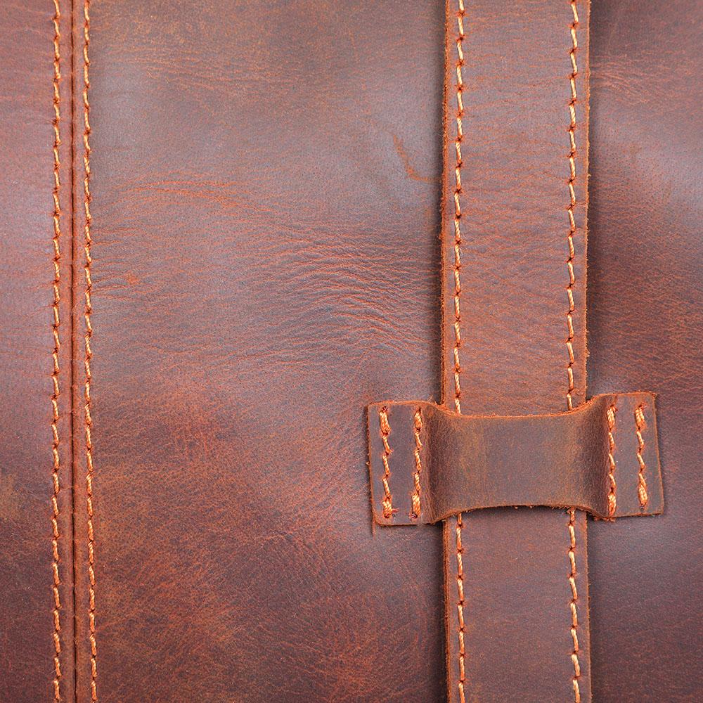 Coffee Leather Tote Bag | AURORA - Image 17