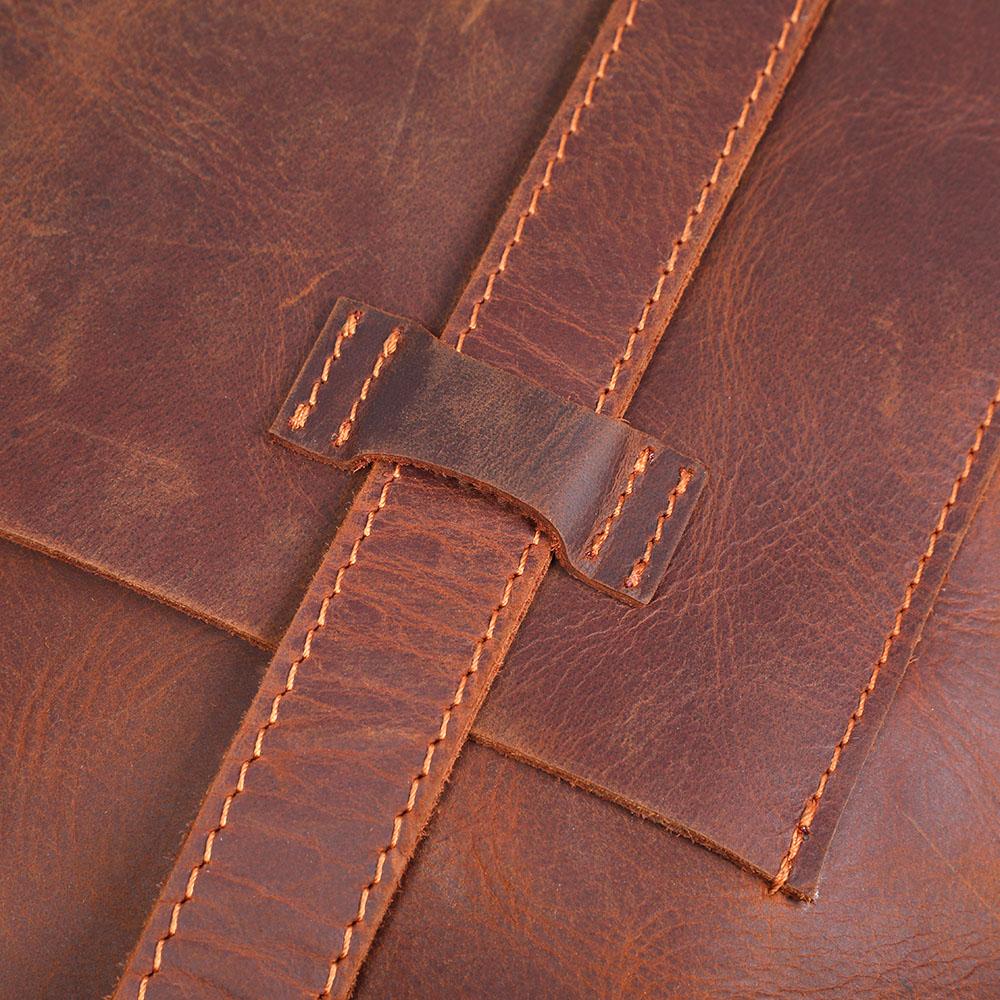 Coffee Leather Tote Bag | AURORA - Image 18