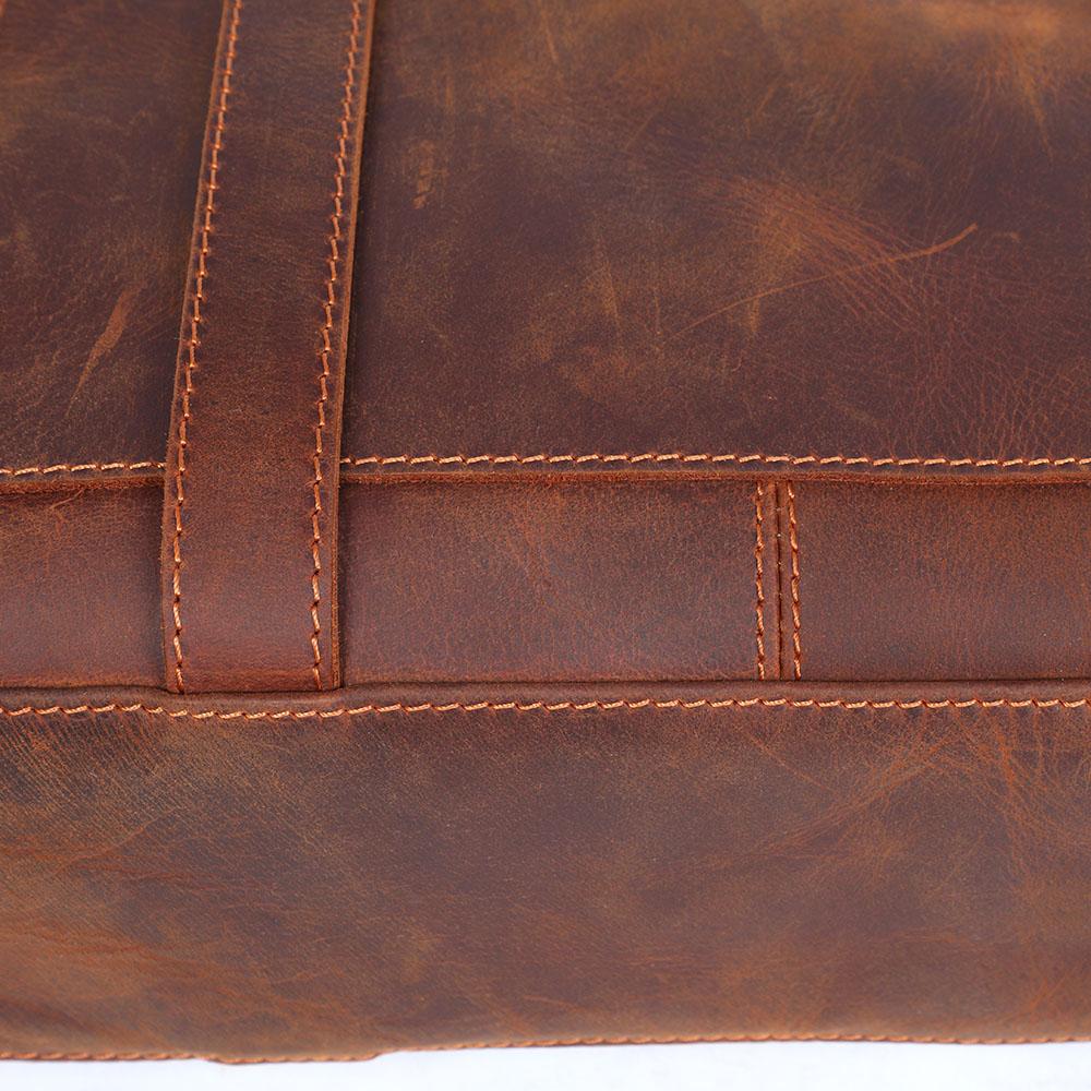 Coffee Leather Tote Bag | AURORA - Image 20