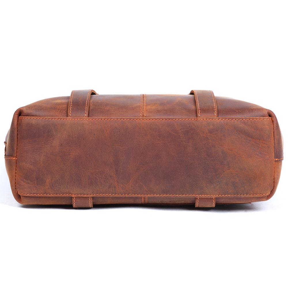 Coffee Leather Tote Bag | AURORA - Image 9