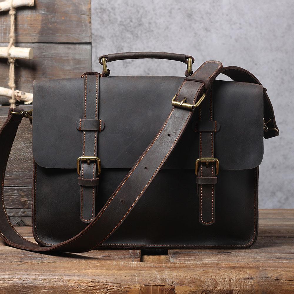 Leather Courier Bag | ZAINA - Image 10
