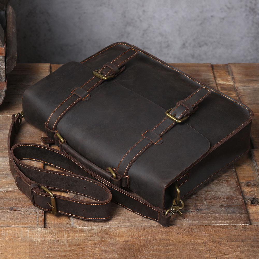 Leather Courier Bag | ZAINA - Image 14