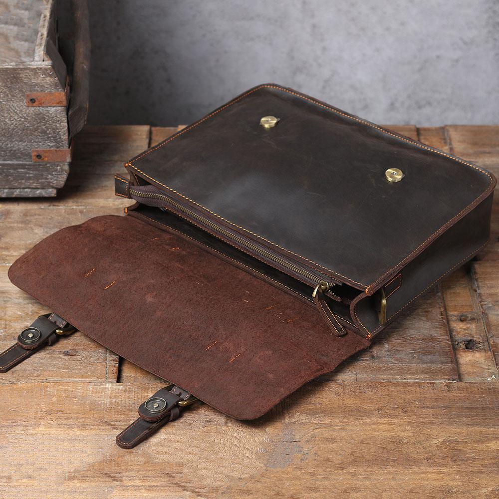 Leather Courier Bag | ZAINA - Image 16
