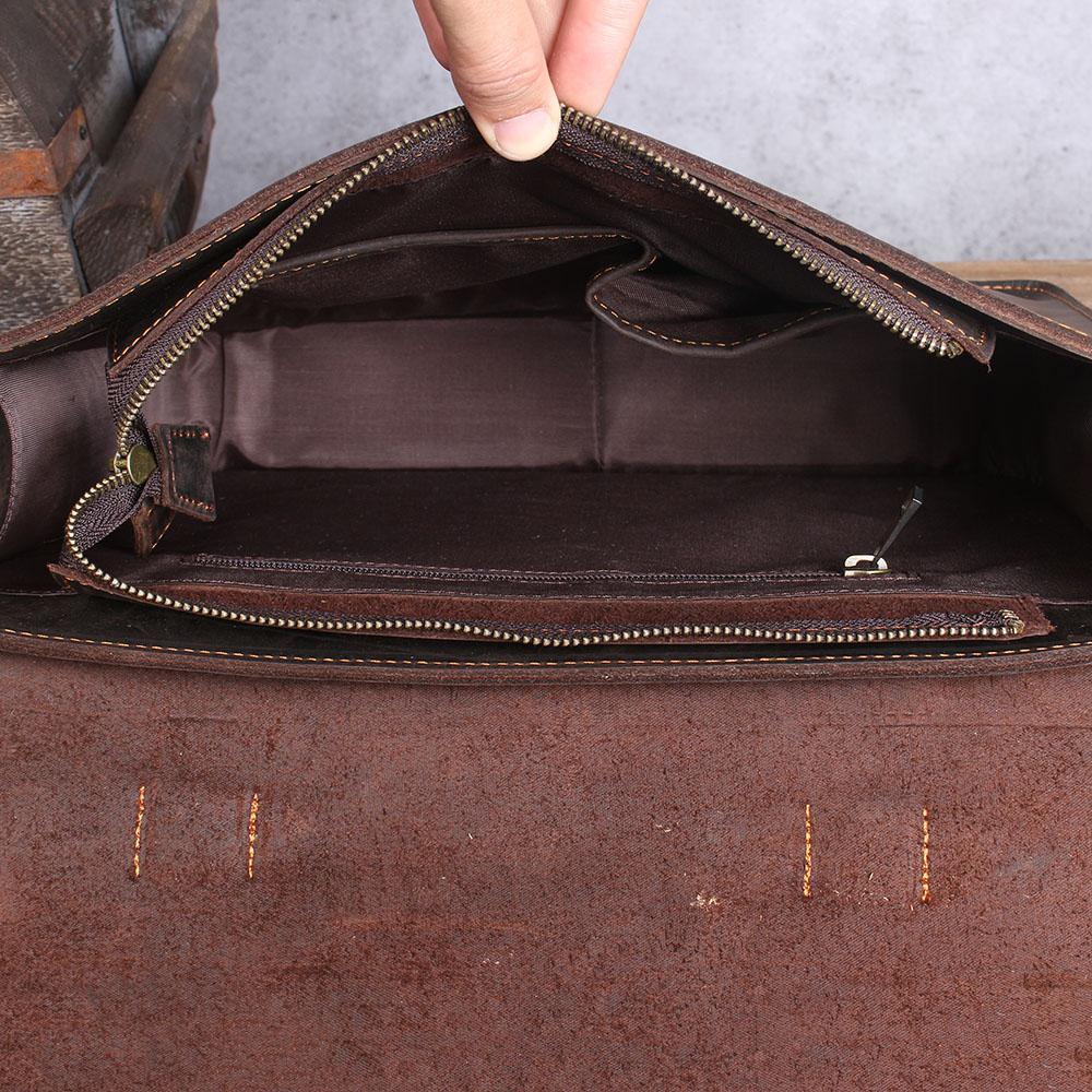 Leather Courier Bag | ZAINA - Image 17