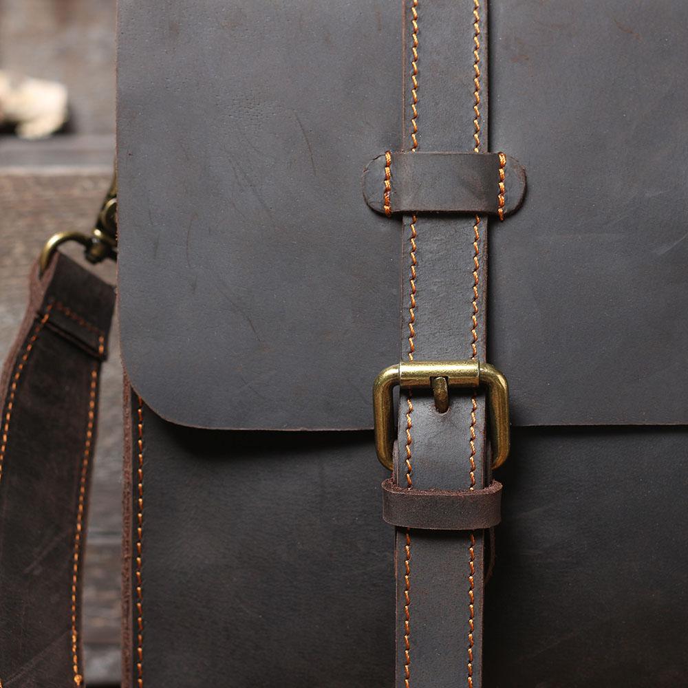 Leather Courier Bag | ZAINA - Image 19
