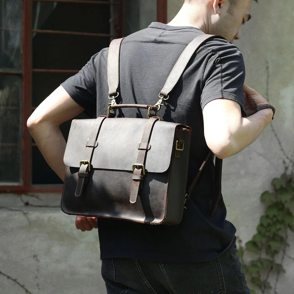 Leather Courier Bag | ZAINA - Image 28