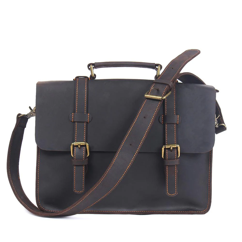 Leather Courier Bag | ZAINA - Image 3